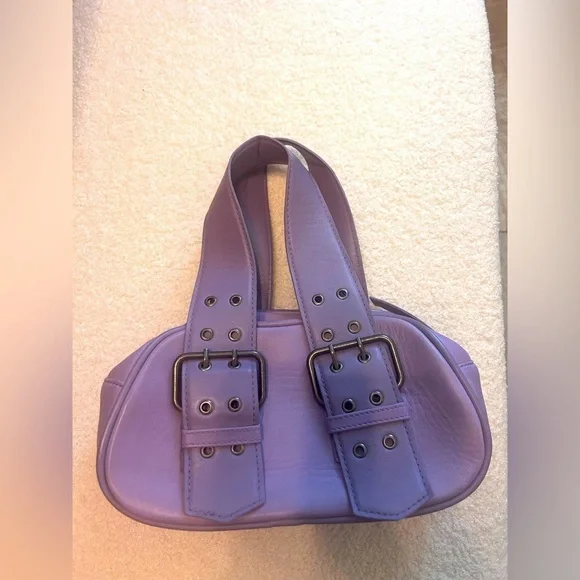 NWOT Free People, Say Yes Leather Bag, In Purple - Picture 6 of 6